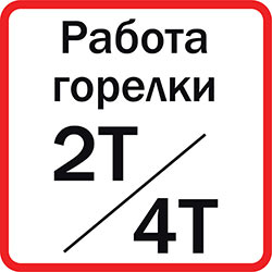 Работа горелки на 2 и 4 такта
