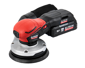 Шлифмашина эксцентриковая аккумуляторная ELITECH HD COS 2012SL 20 В, 125 мм, 2х2,0 Ач