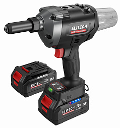 Пистолет заклепочный аккумул. ELITECH HD CRG 2063BL 20В, 6,4мм, 2х4Ач