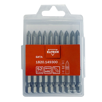 Бита PZ1 70мм, 10шт (НАБОР) 1820.149300 (набор) - фото 1