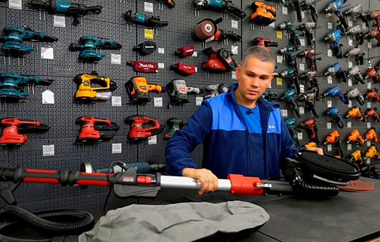 Машина для шлифовки стен и потолков ELITECH DWS 1923ELV - видео от Вираж техмаркеты