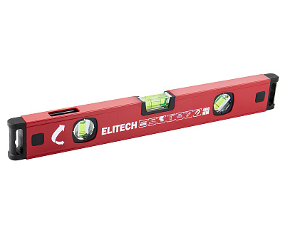 Уровень пузырьковый магнитный ELITECH  320101 40 см, 3 глазка - фото 1