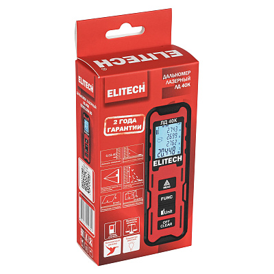 Дальномер лазерный ELITECH ЛД 40К 40м, 2хААА - фото 12