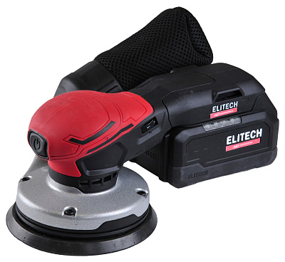 Шлифмашина эксцентриковая аккумуляторная ELITECH HD COS 2012SL 20 В, 125 мм, 2,0 Ач+4,0 Ач - фото 1