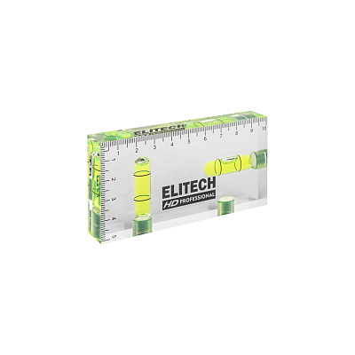 Уровень пузырьковый акриловый ELITECH HD 320308 10 см, 2 колбы - фото 1