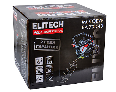 Мотобур бензиновый ELITECH HD EA 70D43 3,3л.с., 300мм - фото 15