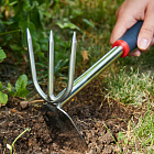 Трехзубчатые грабли и тяпка из нержавеющей стали