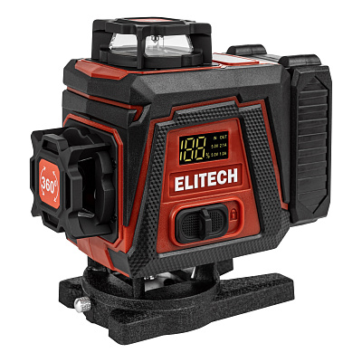 Нивелир лазерный ELITECH ЛН 360-4-ЗЕЛ 4х360, зеленый, аккум - фото 1