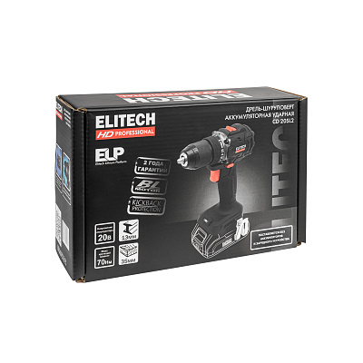 Дрель аккумуляторная ELITECH HD CD 20SL2 20В, 60Нм, без АКБ и ЗУ - фото 11