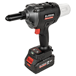 Пистолет заклепочный акк. ELITECH HD CRG 2063BL 20В, 6,4мм, 1х4Ач