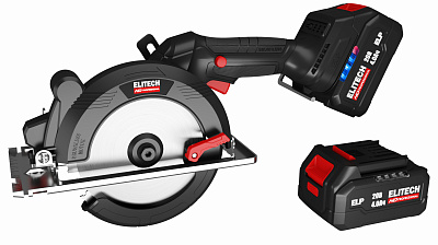 Пила дисковая аккумуляторная ELITECH HD CCS 2050BL 20В, 2х4Ач - фото 1