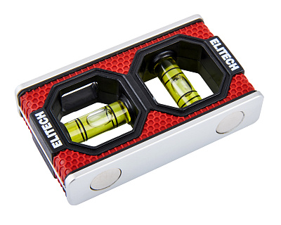 Уровень пузырьковый магнитный ELITECH  320201 84 мм, 2 глазка - фото 6