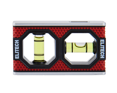 Уровень пузырьковый магнитный ELITECH  320201 84 мм, 2 глазка - фото 8