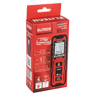 Дальномер лазерный ELITECH ЛД 80К (E0301.006.00) 80м, 2хААА - фото 12
