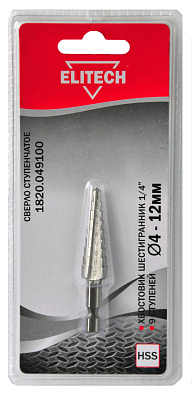 Сверло 4-12мм HEX1/4'' ступенчатое 1820.049100 - фото 1